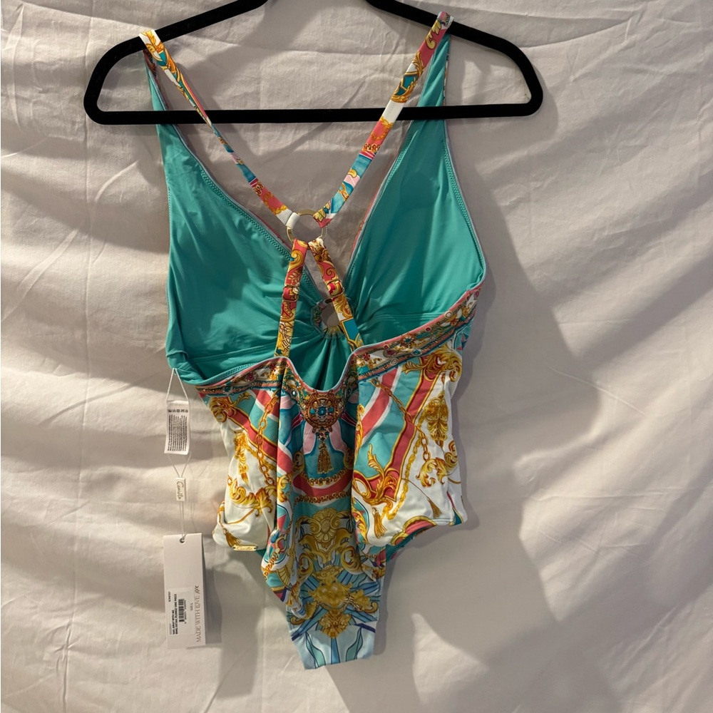Camilla Turquoise and Gold Patterned Swimwear - Picture 6 of 8